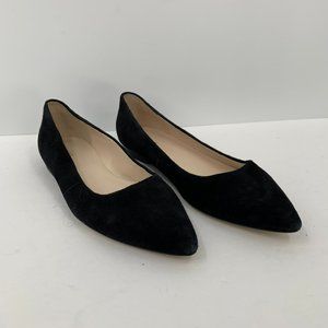 Cole Haan black suede pointed toe ballet flats shoe women career 9